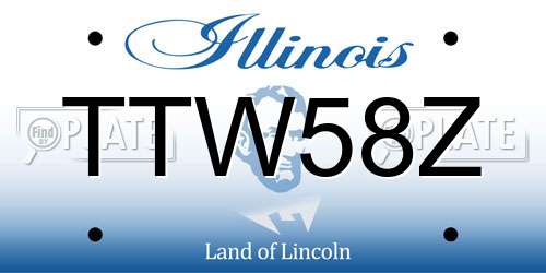 TTW58Z Illinois License Plate