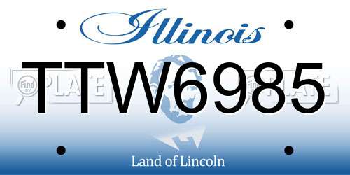 TTW6985 Illinois License Plate