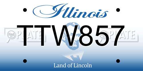 TTW857 Illinois License Plate