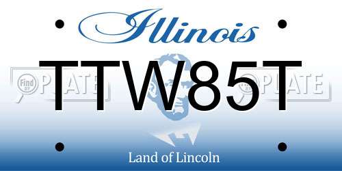 TTW85T Illinois License Plate