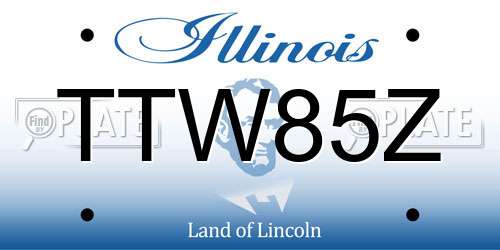 TTW85Z Illinois License Plate