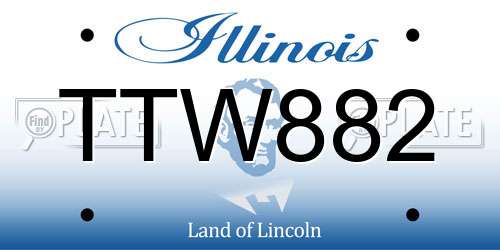 TTW882 Illinois License Plate