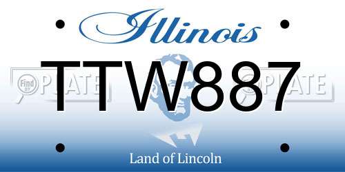 TTW887 Illinois License Plate