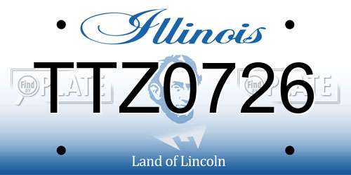 TTZ0726 Illinois License Plate