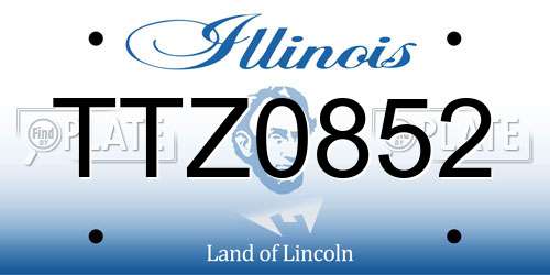 TTZ0852 Illinois License Plate