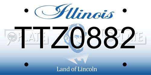 TTZ0882 Illinois License Plate