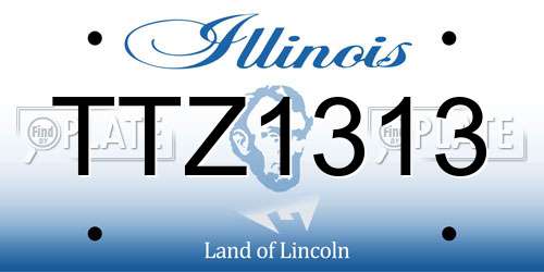 TTZ1313 Illinois License Plate