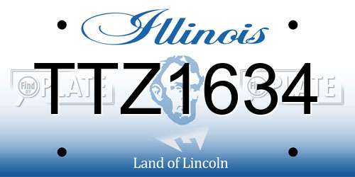 TTZ1634 Illinois License Plate