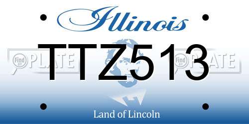 TTZ513 Illinois License Plate