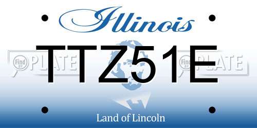 TTZ51E Illinois License Plate