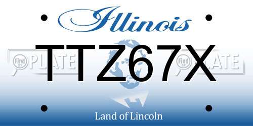 TTZ67X Illinois License Plate