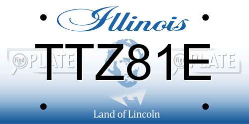 TTZ81E Illinois License Plate