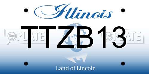 TTZB13 Illinois License Plate