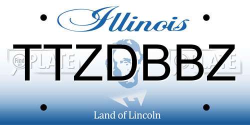 TTZDBBZ Illinois License Plate