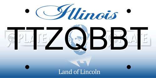 TTZQBBT Illinois License Plate