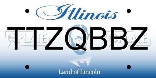 TTZQBBZ Illinois License Plate