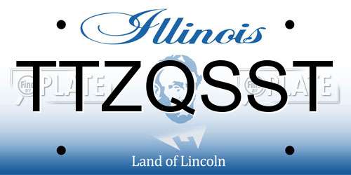 TTZQSST Illinois License Plate
