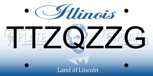 TTZQZZG Illinois License Plate