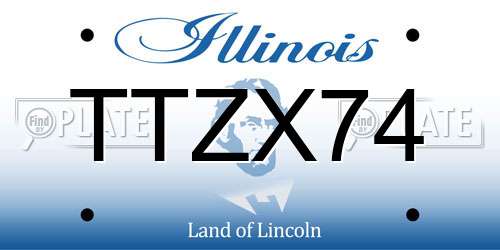TTZX74 Illinois License Plate