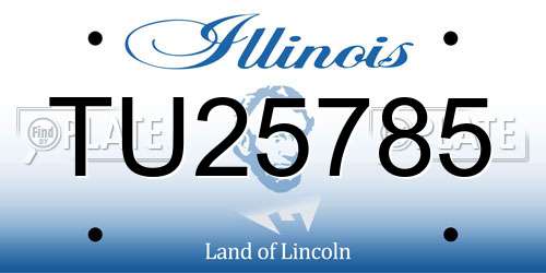 TU25785 Illinois License Plate