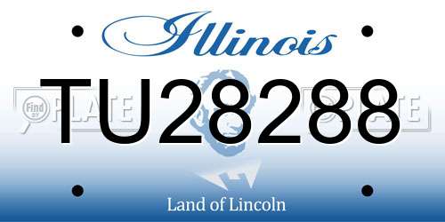 TU28288 Illinois License Plate