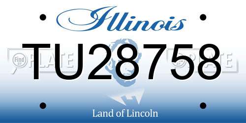 TU28758 Illinois License Plate