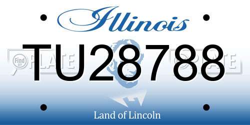 TU28788 Illinois License Plate