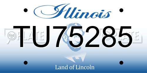 TU75285 Illinois License Plate