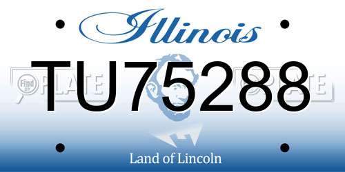 TU75288 Illinois License Plate