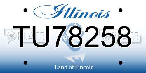 TU78258 Illinois License Plate