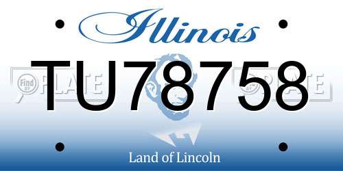 TU78758 Illinois License Plate