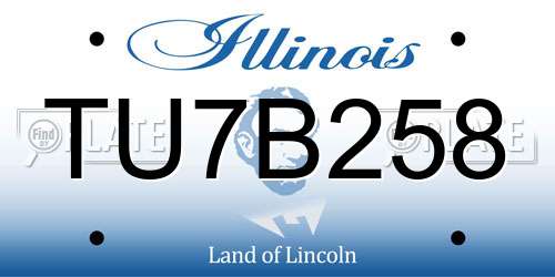 TU7B258 Illinois License Plate
