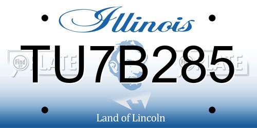 TU7B285 Illinois License Plate