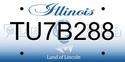 TU7B288 Illinois License Plate