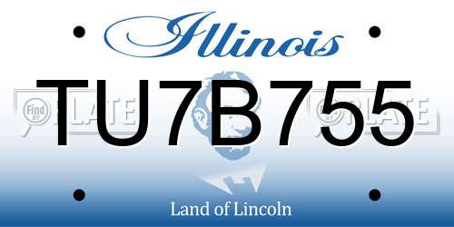 TU7B755 Illinois License Plate