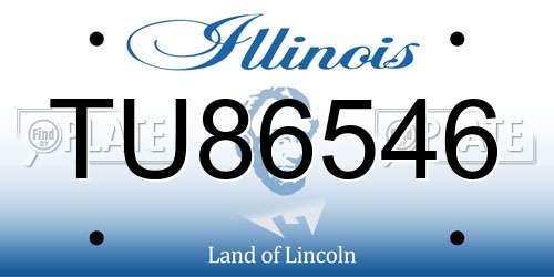 TU86546 Illinois License Plate