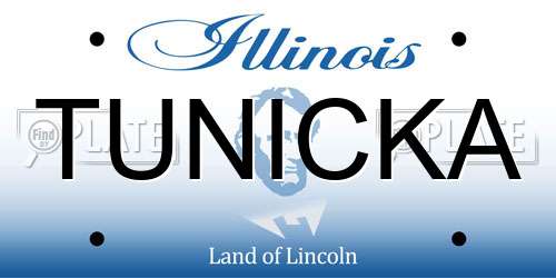 TUNICKA Illinois License Plate