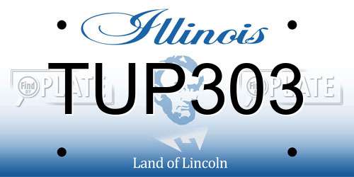 TUP303 Illinois License Plate