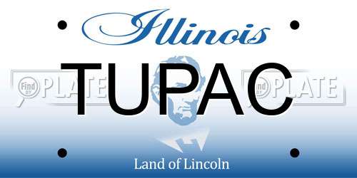 TUPAC Illinois License Plate