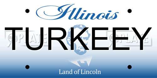 TURKEEY Illinois License Plate