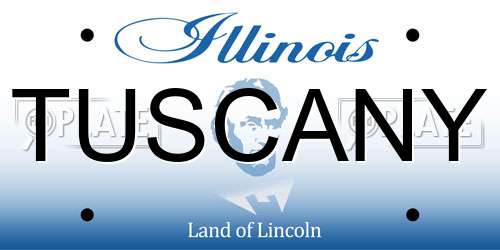 TUSCANY Illinois License Plate