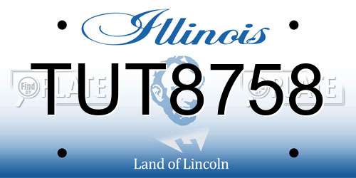 TUT8758 Illinois License Plate