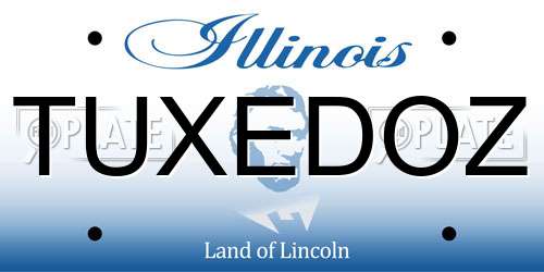 TUXEDOZ Illinois License Plate