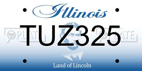 TUZ325 Illinois License Plate