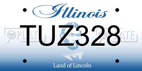 TUZ328 Illinois License Plate