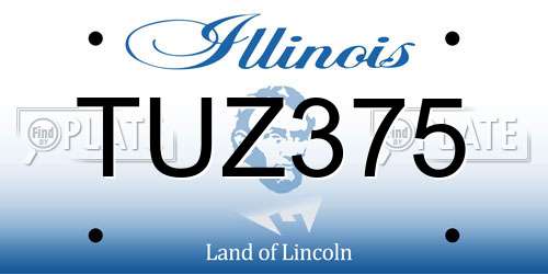 TUZ375 Illinois License Plate