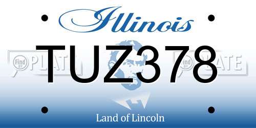 TUZ378 Illinois License Plate