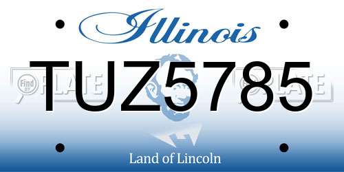 TUZ5785 Illinois License Plate