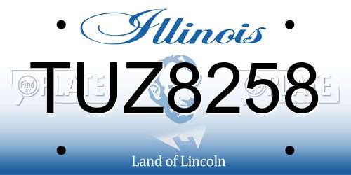 TUZ8258 Illinois License Plate