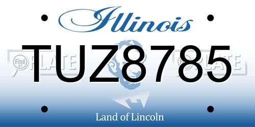 TUZ8785 Illinois License Plate